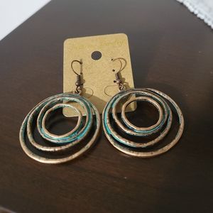 Boho bronze/teal earrings